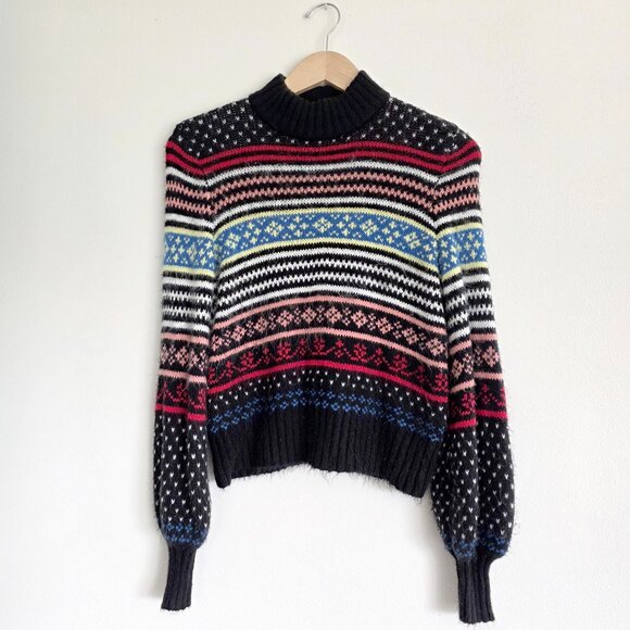 American Eagle Sweater Fuzzy Soft Family Pictures Cotton Blend Sweater - Picture 1 of 8